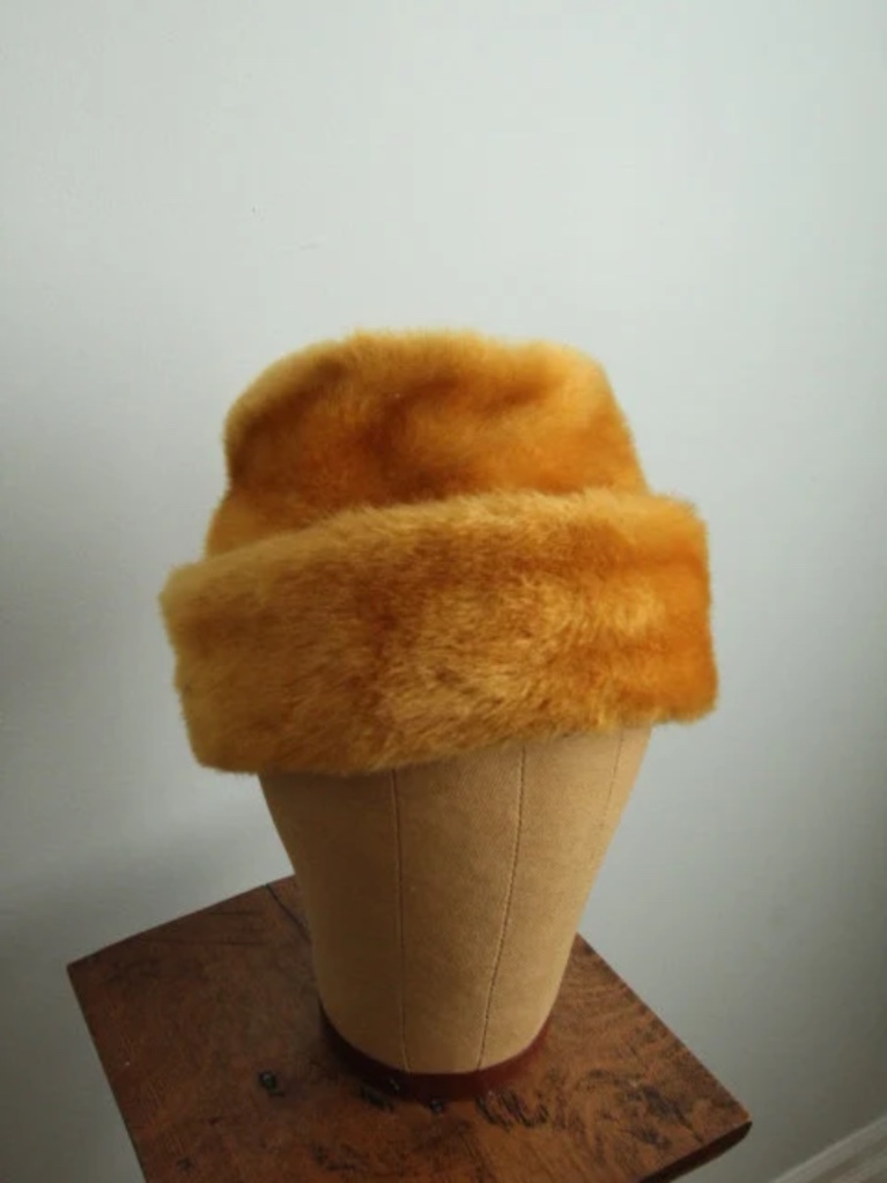 Vintage 1960’s Gold Faux Fur Bucket Hat